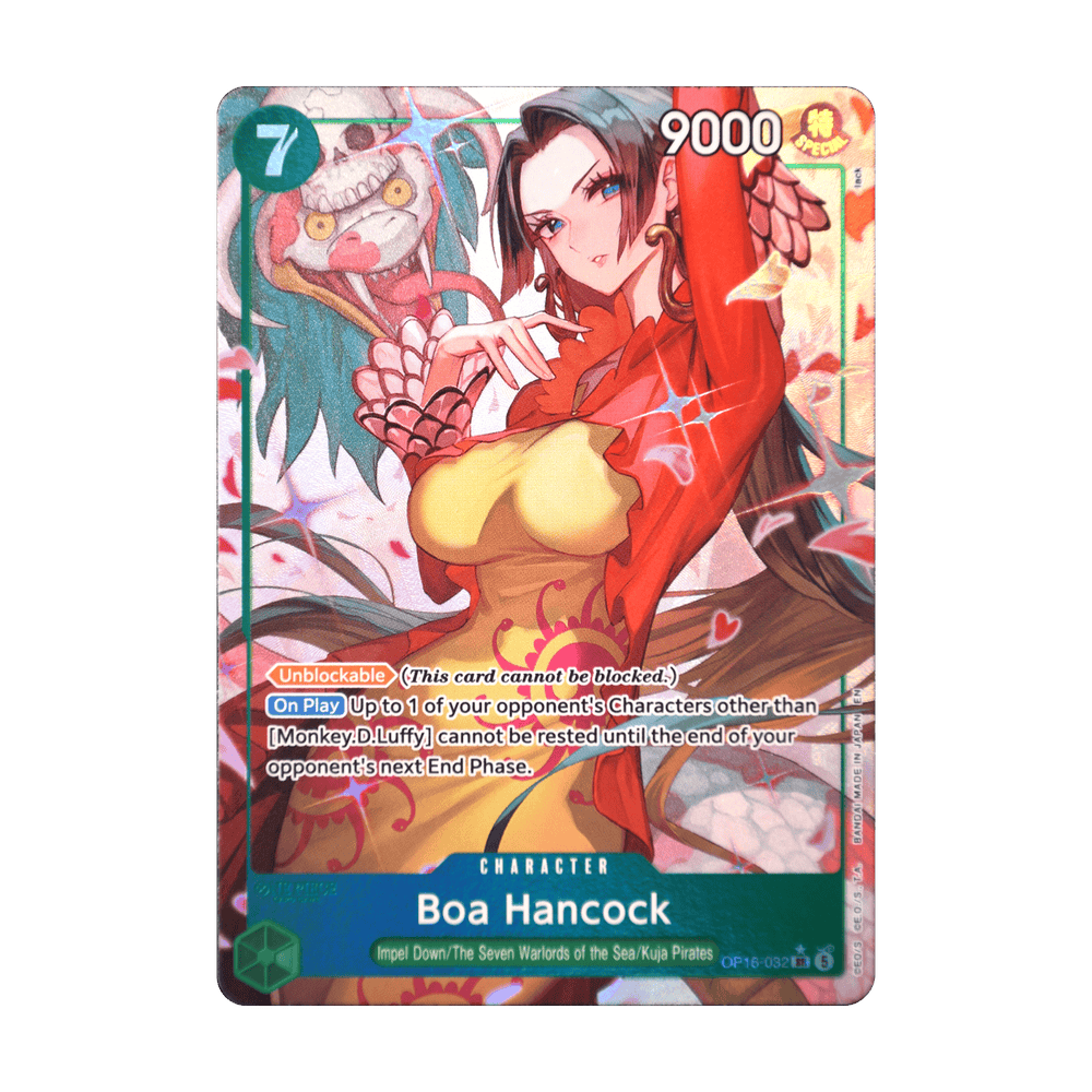 Boa Hancock (Alternate Art) OP16-032, cara de la carta