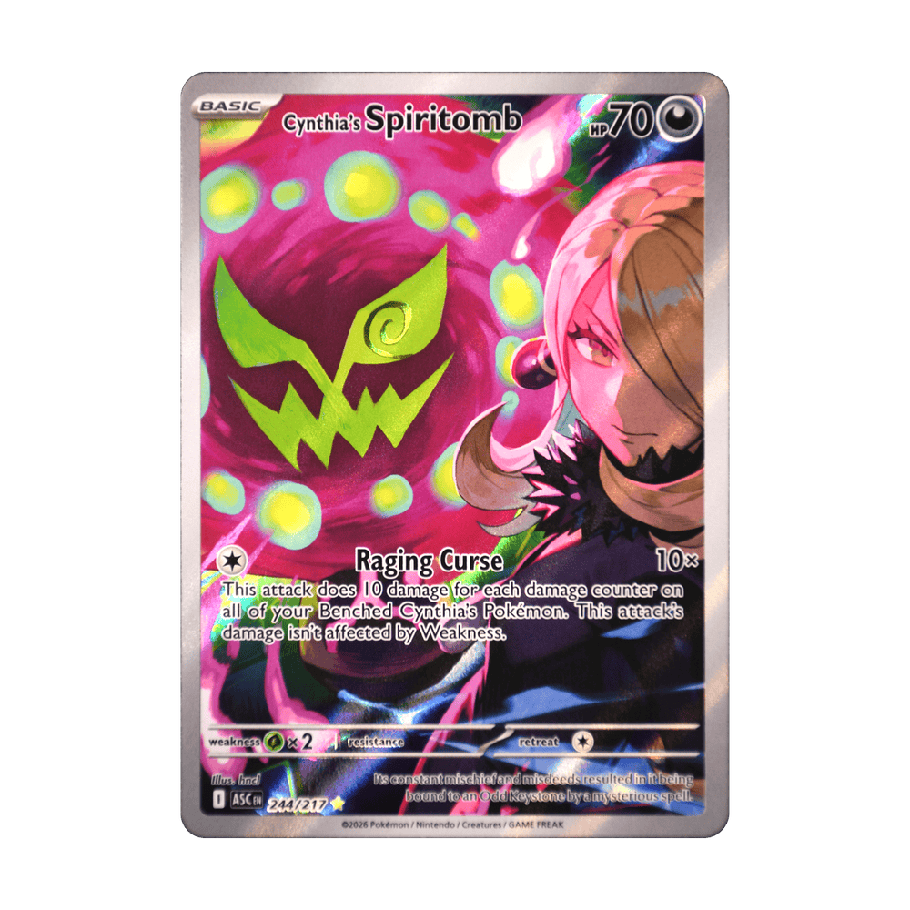 Cynthia's Spiritomb 244/217, cara de la carta