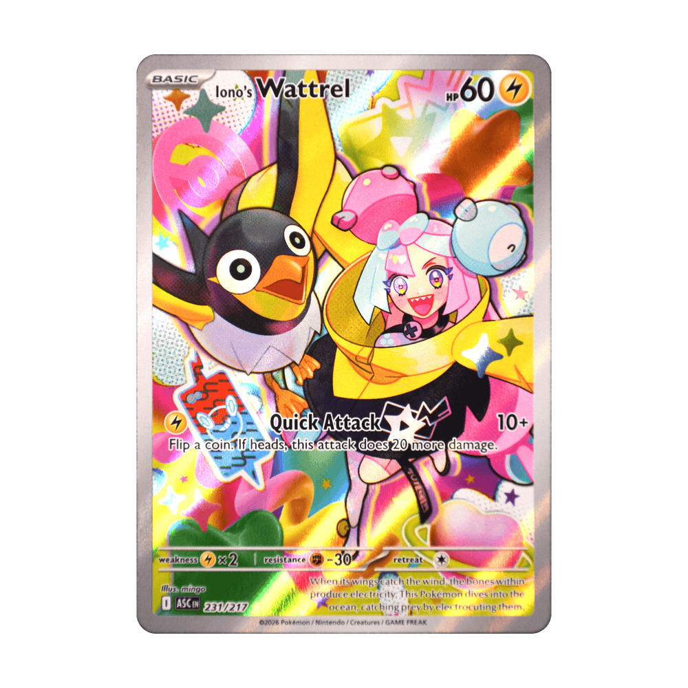Iono's Wattrel 231/217, cara de la carta