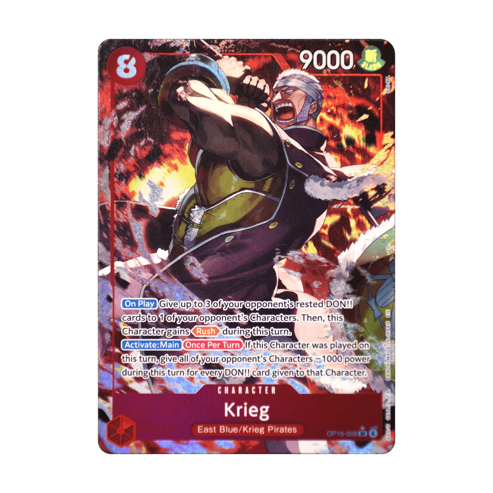Krieg (Alternate Art) OP15-008, cara de la carta