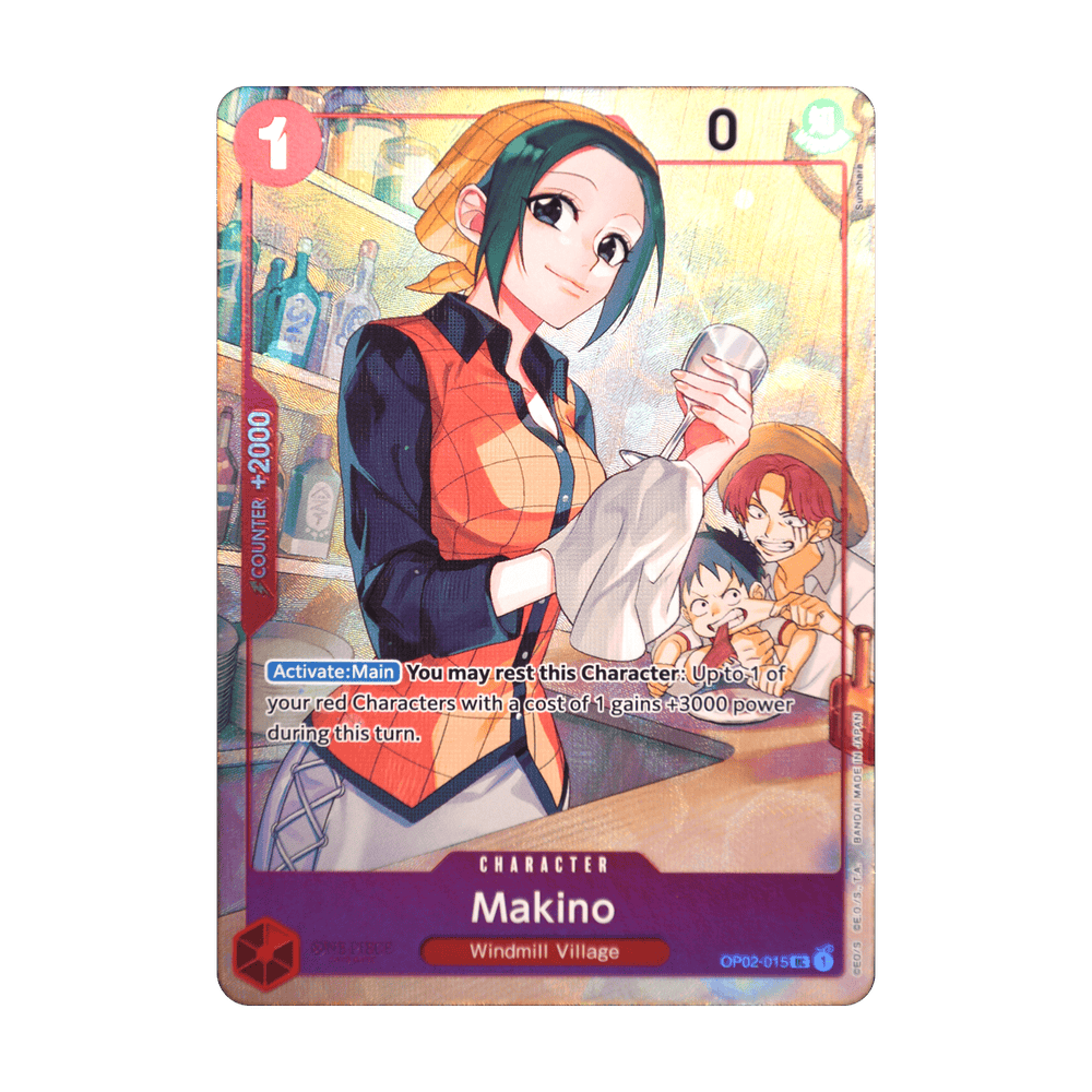 Makino (Alternate Art) OP02-015, cara de la carta
