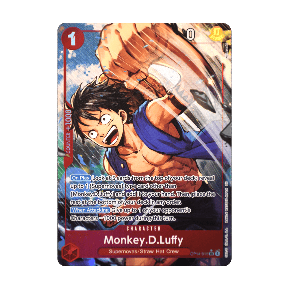 Monkey.D.Luffy (Alternate Art) OP14-013, cara de la carta