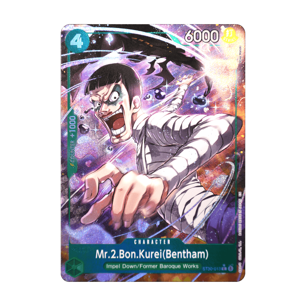 Mr.2 Bon Kurei (Alternate Art) ST30-013, cara de la carta