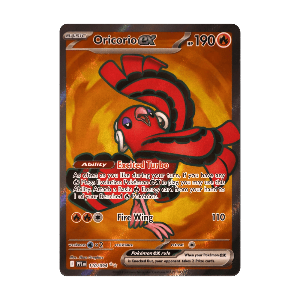 Oricorio ex 110/094 de Pokémon Phantasmal Flames, cara de la carta
