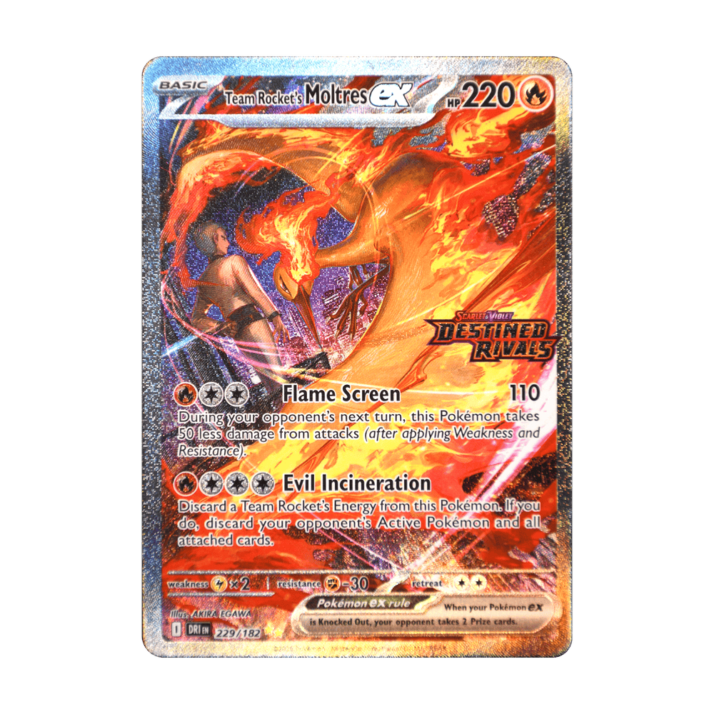 Team Rocket's Moltres ex 229/182, cara de la carta